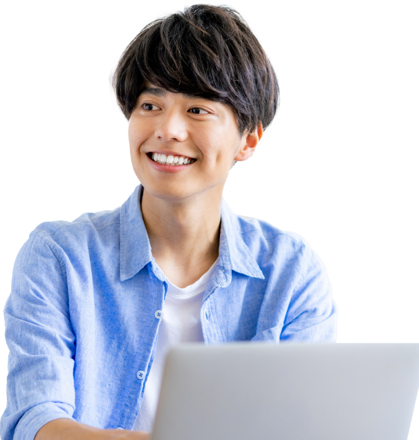 パソコンを触っている男性のアイコン