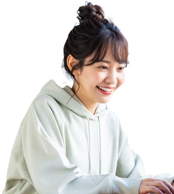 パソコンを触っている女性のアイコン